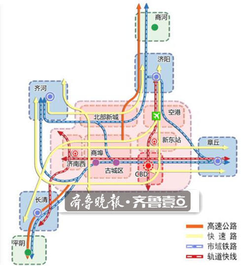 章丘商河平阴建6条市域铁路 快看济南的新公交网!