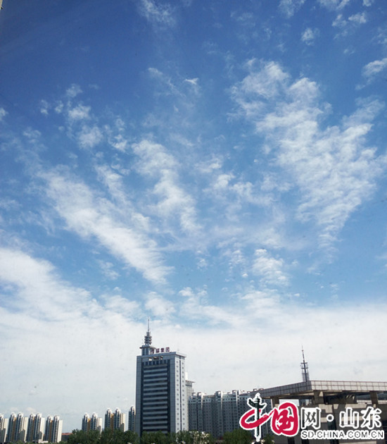 拍客濱州：暴雨過後現藍天白雲 景色迷人