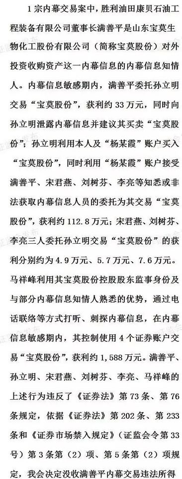 山東寶莫股份涉多起內幕交易 證監會依法對違規行為保持高壓態勢（組圖）