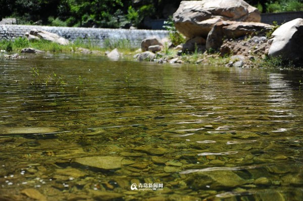 崂山北线水库迎丰水期 山上平湖景色醉人