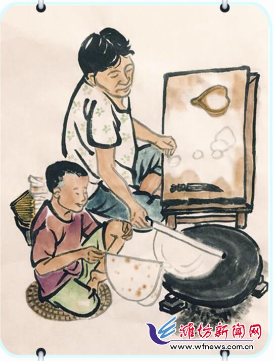 潍坊画家阎涛把家乡文化和童年经历融入笔端（图）