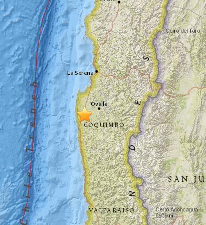 智利北部地區發生5.1級地震震源深度40.3公里