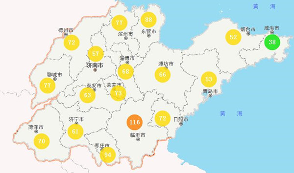 山東省城市環境空氣品質狀況