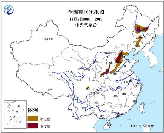 北京天津河北等地有中度霾午後逐漸減弱或消散