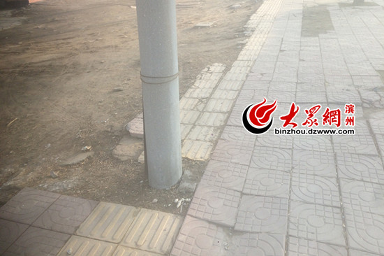 濱州無棣被指多處盲道鋪在井蓋上 市政回復：設計規劃不標準