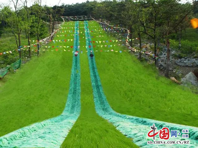 莒縣浮來山旅遊區高山滑草樂趣無窮