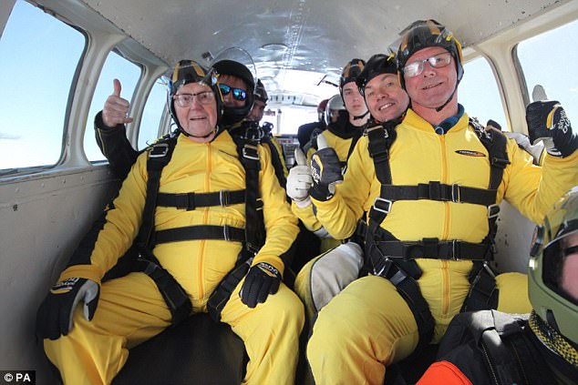 英国101岁老人完成4500米高空跳伞 打破世界