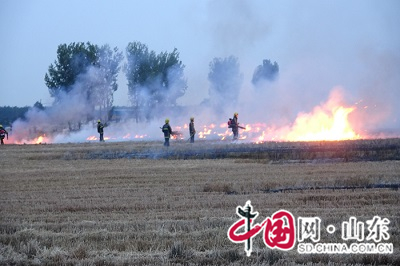 東營市廣饒消防中隊成功撲救一起麥田火災（圖）