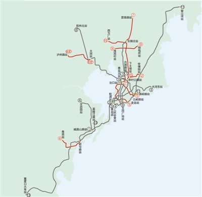 青岛市城市轨道交通第三期建设规划(2021-2026年)示意图   图例