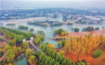 山东济宁：湿地公园成为市民休闲游玩的好去处